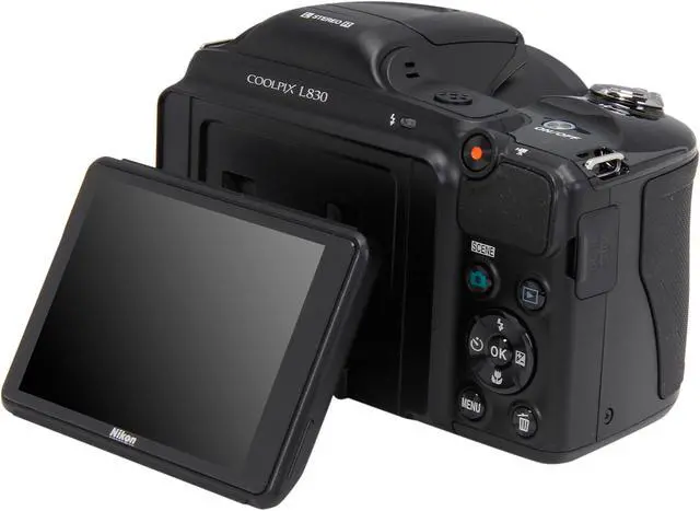 Alt view image 9 of 10 - Nikon COOLPIX L830 Black 16 MP 34X Optical Zoom Wide Angle Digital Camera HDTV Output