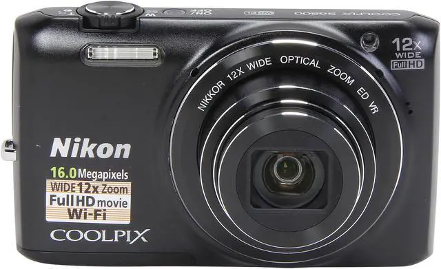 Alt view image 2 of 8 - Nikon COOLPIX S6800 Black 16 MP 12X Optical Zoom 25mm Wide Angle Digital Camera HDTV Output