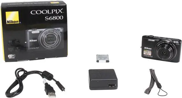 Alt view image 8 of 8 - Nikon COOLPIX S6800 Black 16 MP 12X Optical Zoom 25mm Wide Angle Digital Camera HDTV Output