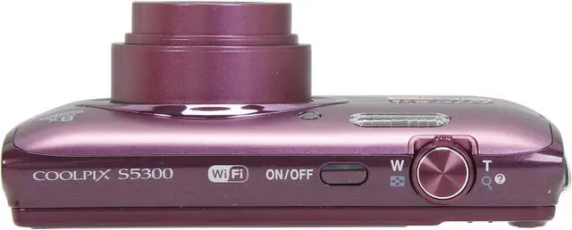 Alt view image 6 of 8 - Nikon COOLPIX S5300 Plum 16 MP 8X Optical Zoom 26mm Wide Angle Digital Camera HDTV Output