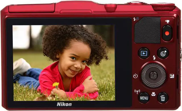 Alt view image 4 of 9 - Nikon COOLPIX S9700 Red 16.0 MP 30X Optical Zoom Digital Camera HDTV Output