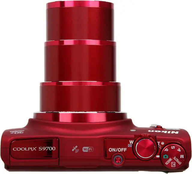 Alt view image 6 of 9 - Nikon COOLPIX S9700 Red 16.0 MP 30X Optical Zoom Digital Camera HDTV Output