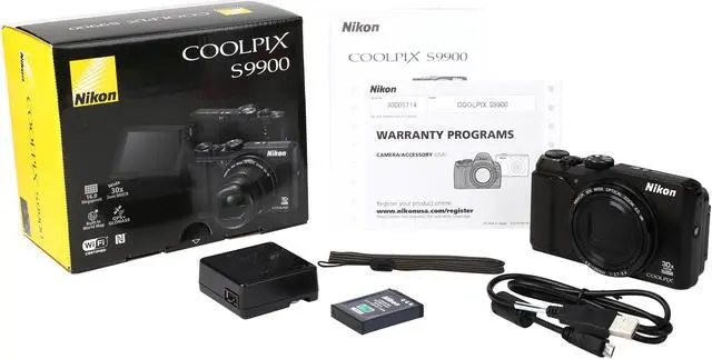 Alt view image 10 of 10 - Nikon COOLPIX S9900 Black 16.00 MP 30X Optical Zoom Wide Angle Digital Camera