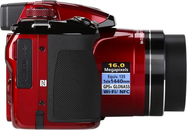 Nikon COOLPIX P610 Red 16.00 MP 24mm Wide Angle Digital Camera