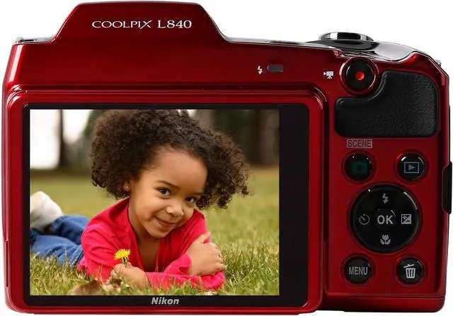 Alt view image 4 of 10 - Nikon COOLPIX L840 Red 16.00 MP 38X Optical Zoom Wide Angle Digital Camera