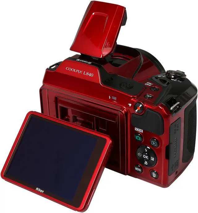 Alt view image 8 of 10 - Nikon COOLPIX L840 Red 16.00 MP 38X Optical Zoom Wide Angle Digital Camera
