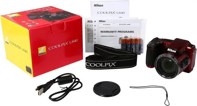Alt view image 10 of 10 - Nikon COOLPIX L840 Red 16.00 MP 38X Optical Zoom Wide Angle Digital Camera