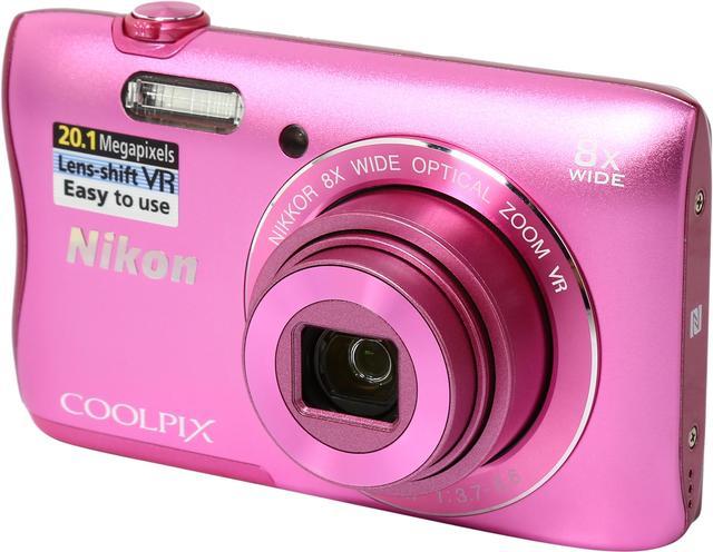 Nikon COOLPIX S3700 Pink 20.1 MP 25mm Wide Angle Digital Camera