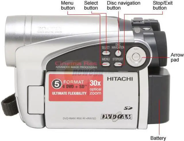 Alt view image 4 of 12 - HITACHI DZ-GX5020A 1/6" CCD 2.7" 16:9 Widescreen LCD 30X Optical Zoom DVD Camcorder