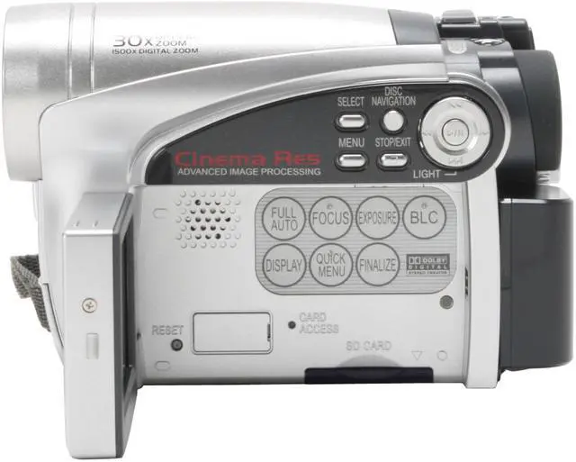 Alt view image 5 of 13 - HITACHI DZ-GX5080A Silver 1/6" CCD 2.7" 16:9 LCD LCD 30X Optical Zoom DVD Camcorder