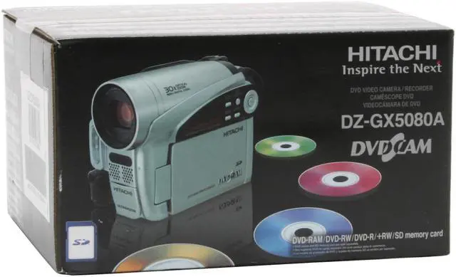 Alt view image 13 of 13 - HITACHI DZ-GX5080A Silver 1/6" CCD 2.7" 16:9 LCD LCD 30X Optical Zoom DVD Camcorder