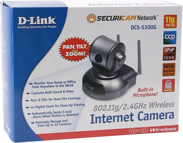 Alt view image 5 of 5 - D-Link DCS-5300G 640 x 480 MAX Resolution RJ45 High Speed 2.4GHz (802.11g) Wireless Network Camera