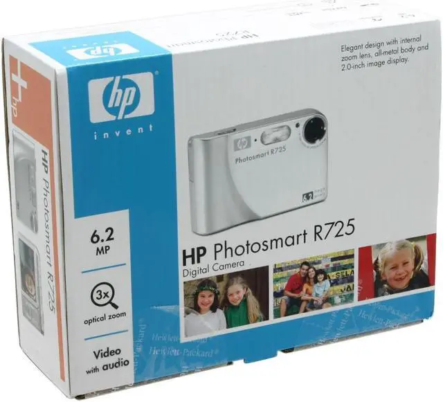 Alt view image 9 of 9 - HP Photosmart R725 White 6.2 MP 3X Optical Zoom Digital Camera