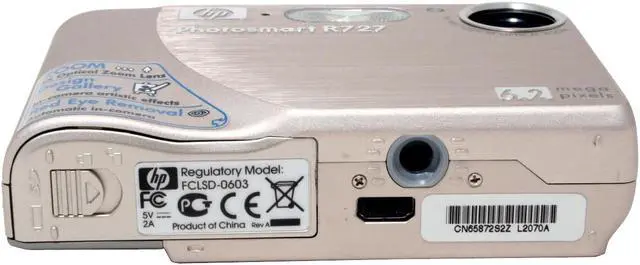 Alt view image 8 of 12 - HP R727 Silver 6.2 MP 3X Optical Zoom Digital Camera