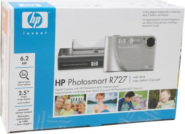 Alt view image 12 of 12 - HP R727 Silver 6.2 MP 3X Optical Zoom Digital Camera
