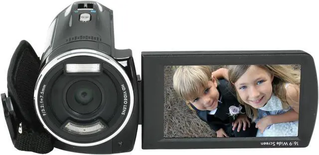 Alt view image 8 of 11 - HP V5061u Black 3" Touch LCD High Definition HDD/Flash Memory Camcorder