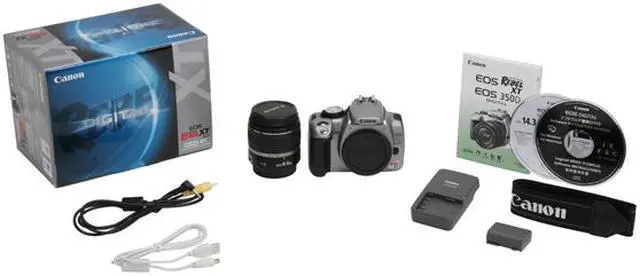 Alt view image 13 of 13 - Canon Digital Rebel XT Silver 8.0 MP Digital SLR Camera w/EF-S 18-55mm f/3.5-5.6 II Lens