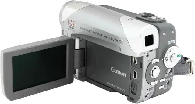 Alt view image 4 of 11 - Canon Elura 100 1/5" CCD 2.7" 123K LCD LCD 20X Optical Zoom MiniDV Camcorder