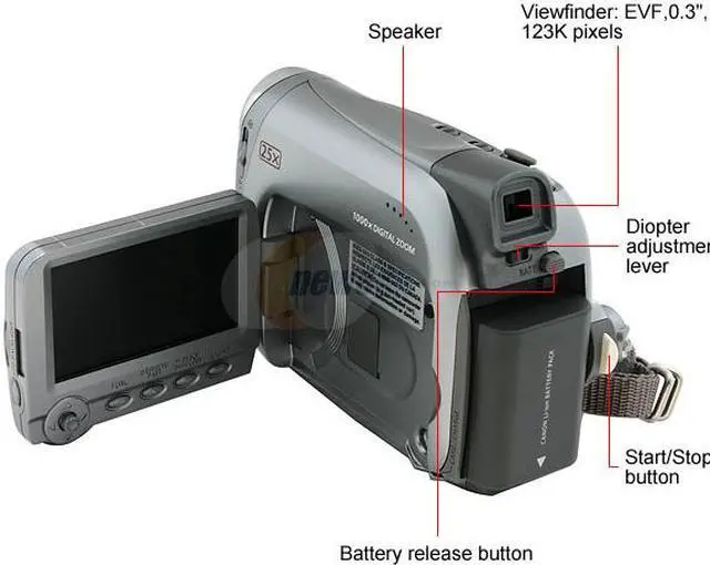 Alt view image 3 of 9 - Canon ZR700 1/6" 680K CCD 2.7" 112K Widescreen LCD 25X Optical Zoom MiniDV Camcorder