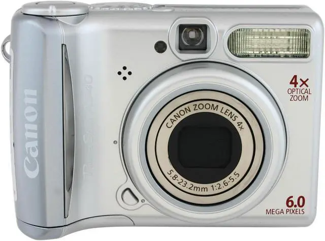 Alt view image 3 of 9 - Canon PowerShot A540 Silver 6.0 MP 4X Optical Zoom Digital Camera