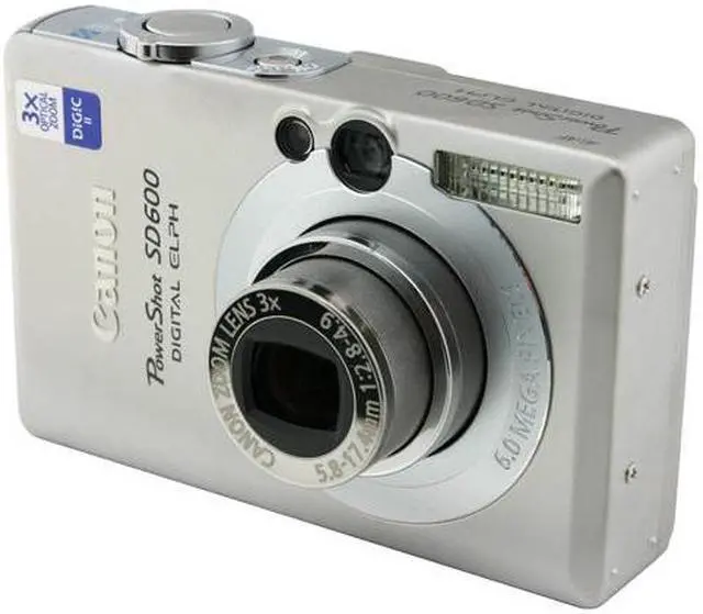 Alt view image 2 of 9 - Canon PowerShot SD600 Silver 6.0 MP 3X Optical Zoom Digital Camera