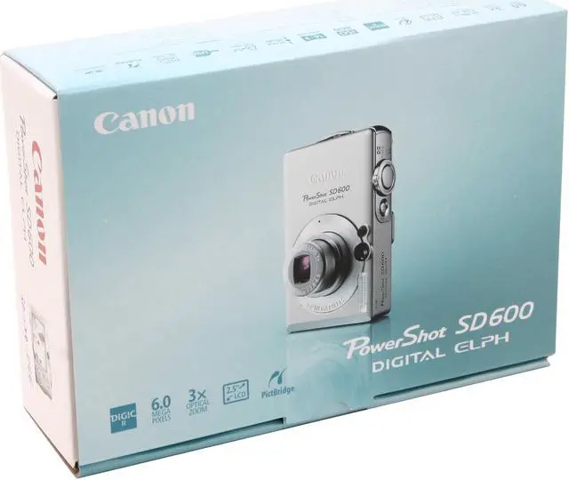 Alt view image 9 of 9 - Canon PowerShot SD600 Silver 6.0 MP 3X Optical Zoom Digital Camera