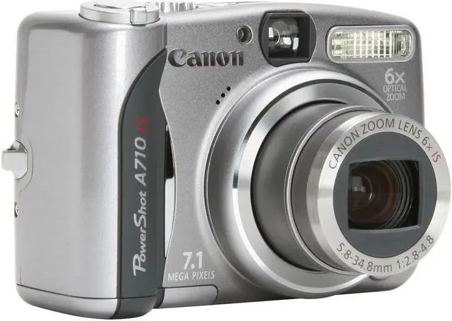 Alt view image 7 of 11 - Canon PowerShot A710 IS Silver 7.1 MP 6X Optical Zoom Digital Camera