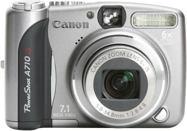 Alt view image 8 of 11 - Canon PowerShot A710 IS Silver 7.1 MP 6X Optical Zoom Digital Camera