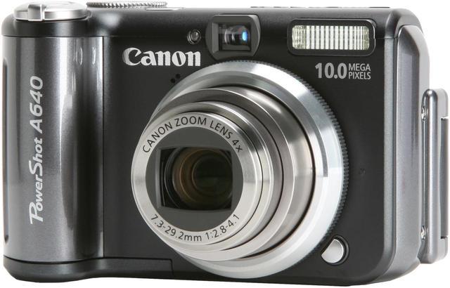 Canon Powershot A640 Black 10.0 Mp 4X Optical Zoom Digital Camera Point &  Shoot Cameras - Newegg.Com