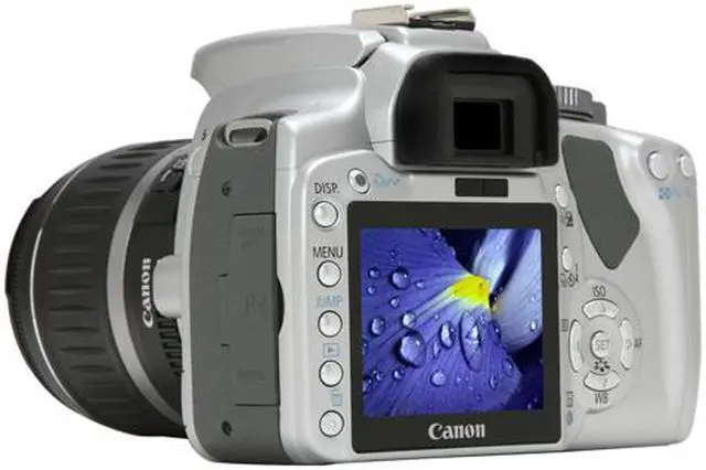 Alt view image 3 of 13 - Canon EOS Rebel XTi Silver 10.10 MP Digital SLR Camera w/EF-S 18-55mm f/3.5-5.6 II Lens