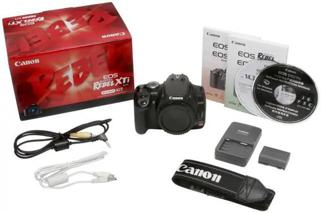 Alt view image 13 of 13 - Canon EOS Rebel XTi Black 10.10 MP Digital SLR Camera - Body Only