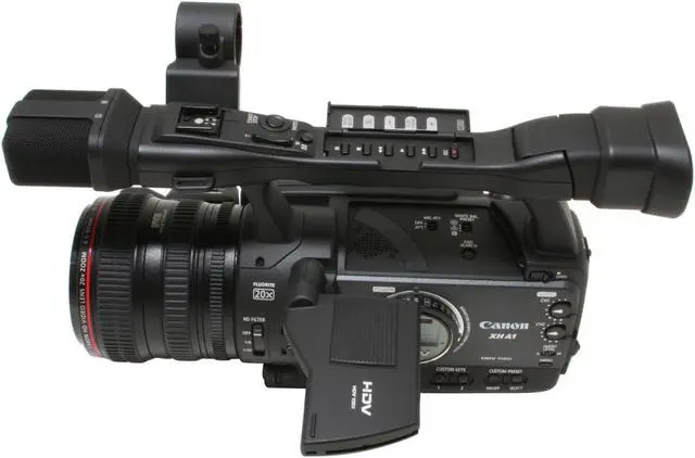 Alt view image 5 of 10 - Canon XH A1 Black 1/3" 3CCD 2.8" LCD 20X Optical Zoom High Definition Professional Camcorder