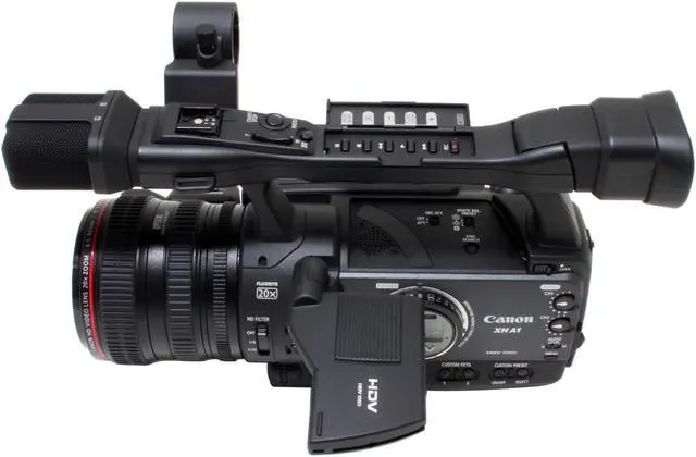 Alt view image 7 of 10 - Canon XH A1 Black 1/3" 3CCD 2.8" LCD 20X Optical Zoom High Definition Professional Camcorder