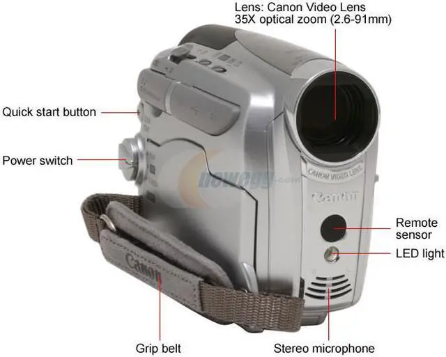 Alt view image 2 of 13 - Canon ZR850 Silver 2.7"LCD 35X Optical Zoom Digital Camcorder