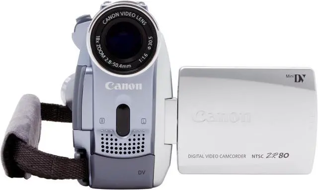 Alt view image 2 of 10 - Canon ZR80 1/6" CCD 2.5" LCD 18X Optical Zoom MiniDV Camcorder