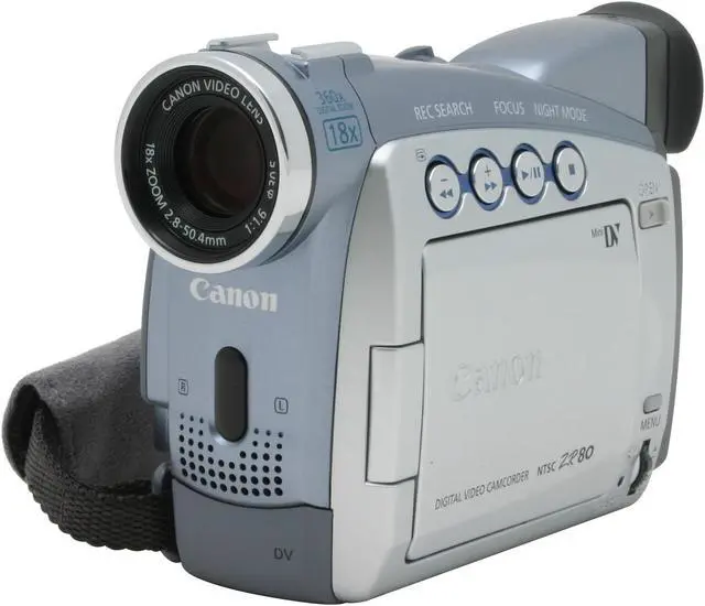 Alt view image 4 of 10 - Canon ZR80 1/6" CCD 2.5" LCD 18X Optical Zoom MiniDV Camcorder