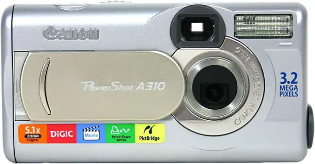 Canon PowerShot A310 Silver 3.2MP Digital Camera - Newegg.com
