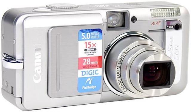 Canon PowerShot S60 Silver 3.6X Optical Zoom 28mm Wide Angle Digital Camera Point & Shoot Cameras Newegg.com