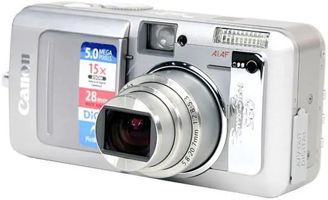 Alt view image 2 of 10 - Canon PowerShot S60 Silver 5.0MP 3.6X Optical Zoom 28mm Wide Angle Digital Camera