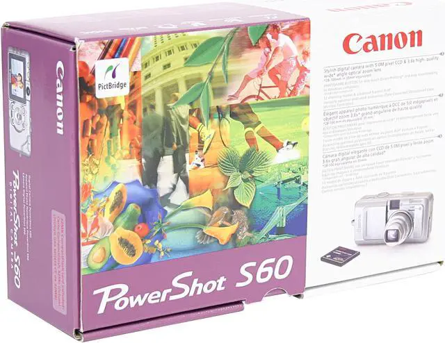 Alt view image 10 of 10 - Canon PowerShot S60 Silver 5.0MP 3.6X Optical Zoom 28mm Wide Angle Digital Camera