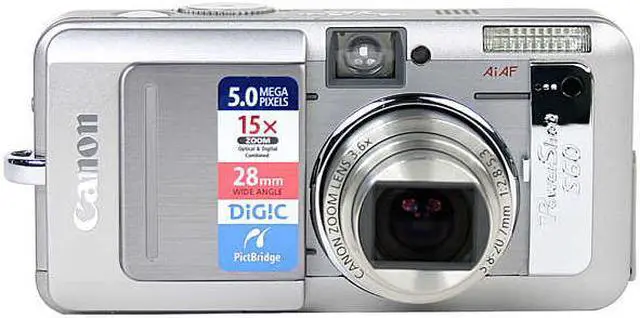 Alt view image 3 of 10 - Canon PowerShot S60 Silver 5.0MP 3.6X Optical Zoom 28mm Wide Angle Digital Camera