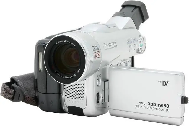 Alt view image 3 of 10 - Canon Optura 50 1/3.4" 2.2 Megapixel CCD 2.5" LCD 10X Optical Zoom MiniDV Camcorder