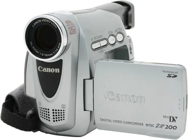 Alt view image 3 of 10 - Canon ZR200 680,000 pixels 2.4" 112K TFT LCD 20X Optical Zoom MiniDV Camcorder