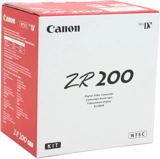 Alt view image 10 of 10 - Canon ZR200 680,000 pixels 2.4" 112K TFT LCD 20X Optical Zoom MiniDV Camcorder