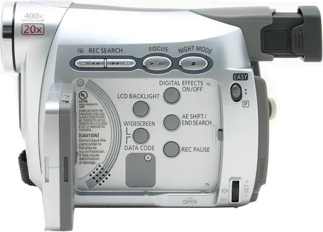 Alt view image 4 of 10 - Canon ZR100 680K 2.4" 112K LCD 20X Optical Zoom MiniDV Camcorder