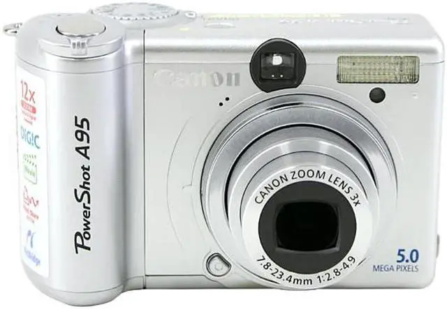 Alt view image 4 of 10 - Canon A95 Silver 5.0MP 3X Optical Zoom Digital Camera