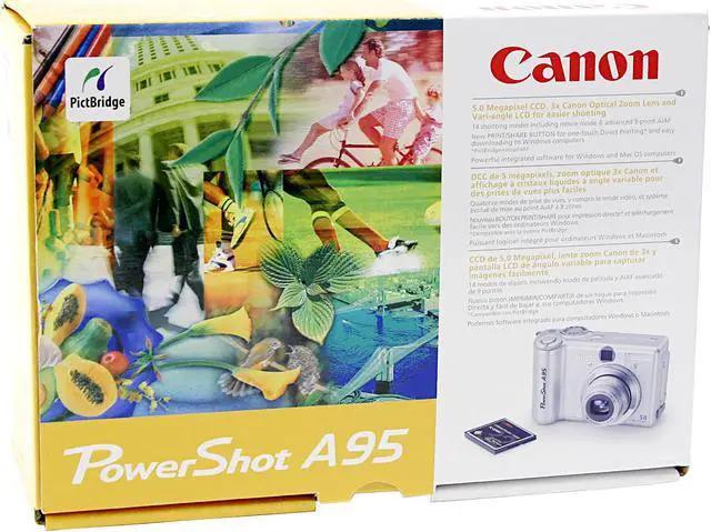 Alt view image 10 of 10 - Canon A95 Silver 5.0MP 3X Optical Zoom Digital Camera