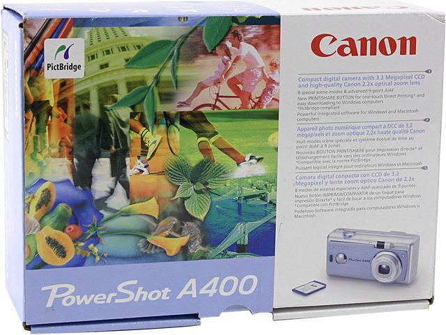 Alt view image 10 of 10 - Canon PowerShot A400 Sky Blue 3.2MP 2.2X Optical Zoom Digital Camera