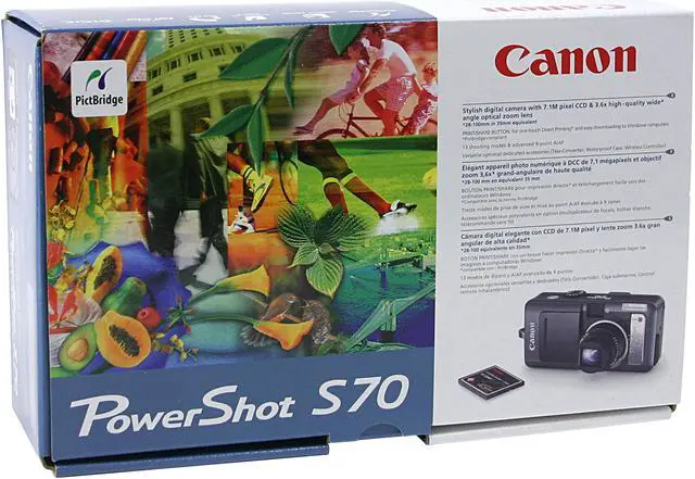Alt view image 10 of 10 - Canon PowerShot S70 Black 7.1MP 3.6X Optical Zoom 28mm Wide Angle Digital Camera