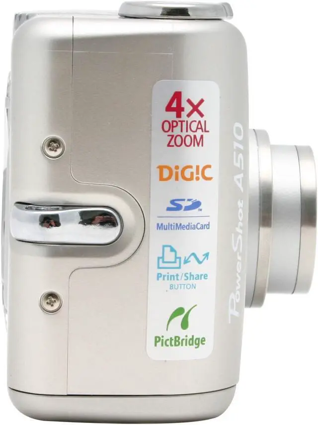 Alt view image 6 of 9 - Canon PowerShot A510 Silver 3.2MP 4X Optical Zoom Digital Camera